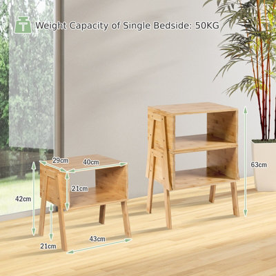 Nightstand bamboo deals