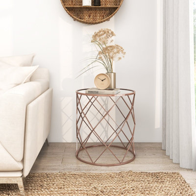 Costway Set of 2 Stackable Round End Table Modern Space Saving Side Table W Mirrored Top