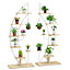 Costway Set of 2 Tall Wooden 8-Tier Plant Stand Rack Curved Half Moon Shape Ladder Shelf