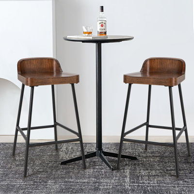 Costway Set of 2 Vintage Industrial Bar Stools Kitchen Breakfast