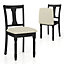 Costway Set of 2 Wooden Dining Chairs Kitchen Upholstered Accent Chair W/ Storage Space