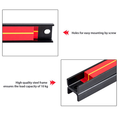 Costway Set of 3 Magnetic Tool Strip Holder Garage Rail Wall Mounted Bits Storage Rack - 8