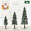 Costway Set of 3 Pre-Lit Artificial Christmas Tree Slim Xmas Decora Tree 3 FT/ 4 FT/ 5FT