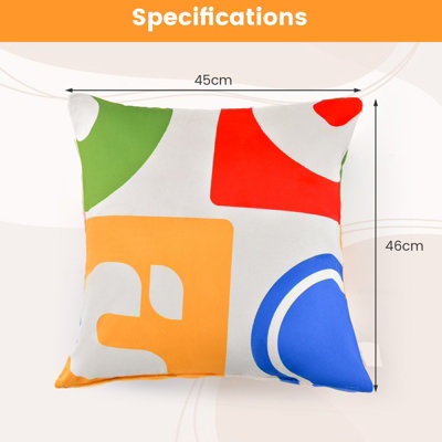 Costway Set of 4 Decorative Throw Pillow Soft Velvet Covered Couch Pillow Double-Side - 3