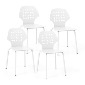 Costway Set of 4 Dining Chair Metal Kitchen Bar Chair Stool Armless Accent Side Chair