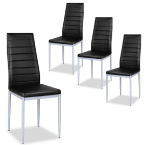 Costway Set of 4 Dining Chair Upholstered Armless Accent Chair High Back Side Chair