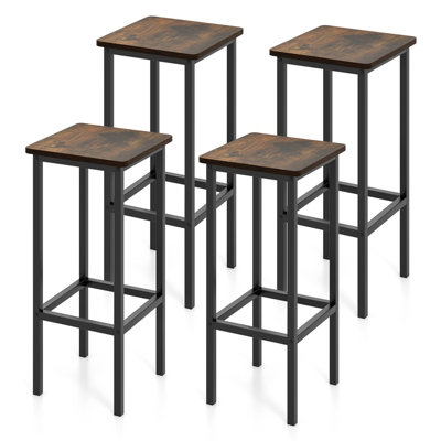 Wood and metal bar deals stools counter height