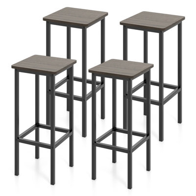 Costway Set of 4 Industrial Bar Stools Dining Bar Counter Height