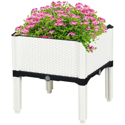 Costway Set of 4 Raised Garden Bed Kits Elevated Flower Herb Grow Planter Box