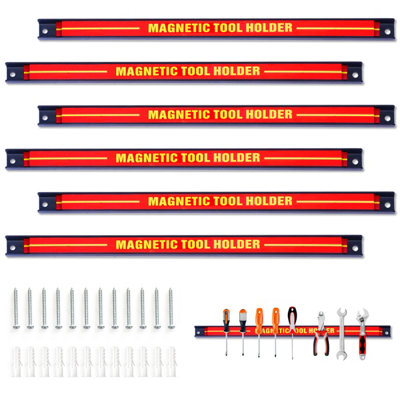 Magnetic Tool Holder Rack - Heavy Duty Garage Wall Mount Strip | Power Tool Storage | Magnetic Tool Organizer | Power Magnet Organizers | Organization Strip | Workshop Accessories
