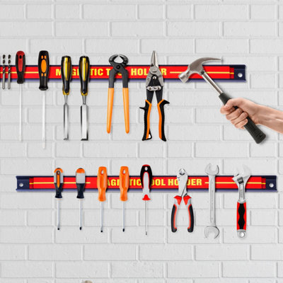 Costway Set of 6 Magnetic Tool Strip Holder Garage Rail Wall Mounted Bits Storage Rack