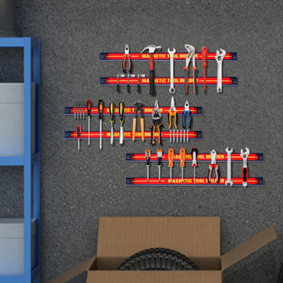 Costway Set of 6 Magnetic Tool Strip Holder Garage Rail Wall Mounted Bits Storage Rack - 5