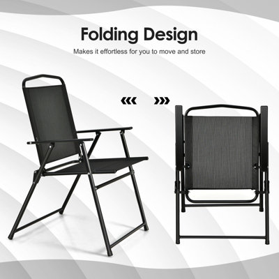 Costway Set of 6 Patio Furniture Set Garden Coffee Table and 4 Folding Chair w/ Umbrella - 8