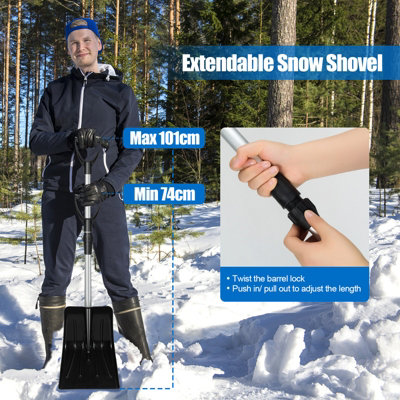 Costway Shovel Extendable Shovel Compact Snow Removal Tool