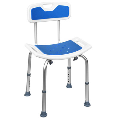 Costway Shower Chair with Padded Back & Handles AntiSlip Bathtub Chair
