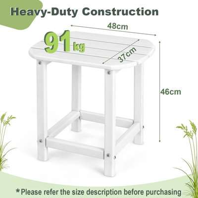 Costway Side Table Indoor Outdoor Garden Patio HDPE Adirondack Rectangular End Table