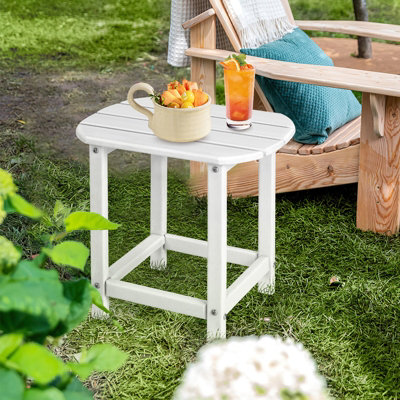 Costway Side Table Indoor Outdoor Garden Patio HDPE Adirondack Rectangular End Table - 3