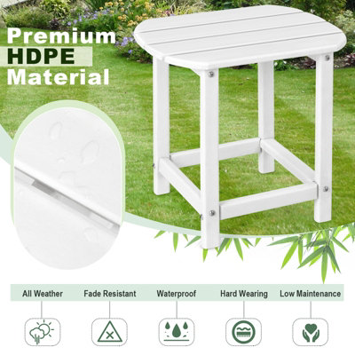 Costway Side Table Indoor Outdoor Garden Patio HDPE Adirondack Rectangular End Table - 4