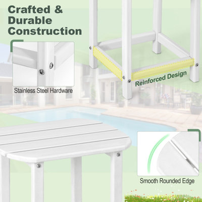 Costway Side Table Indoor Outdoor Garden Patio HDPE Adirondack Rectangular End Table - 5