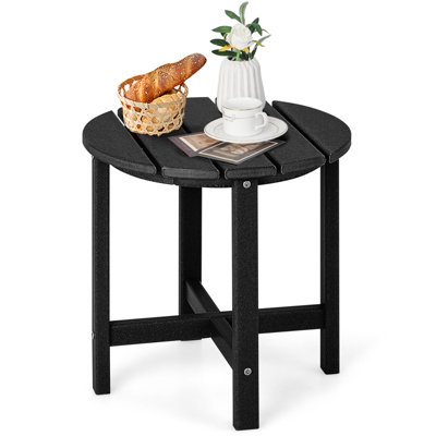 Costway Side Table Solid Indoor Outdoor Garden Patio HDPE Adirondack Round End Table