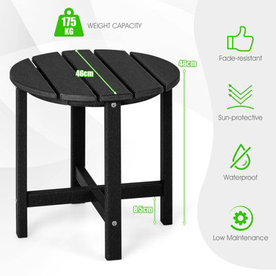 Costway Side Table Solid Indoor Outdoor Garden Patio HDPE Adirondack Round End Table