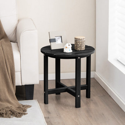 Costway Side Table Solid Indoor Outdoor Garden Patio HDPE Adirondack Round End Table - 3
