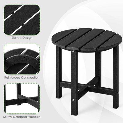 Costway Side Table Solid Indoor Outdoor Garden Patio HDPE Adirondack Round End Table - 7