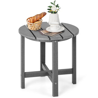 Costway Side Table Solid Indoor Outdoor Garden Patio HDPE Adirondack Round End Table