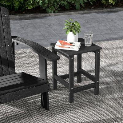 Costway Side Table Solid Indoor Outdoor Garden Patio HDPE Adirondack Square End Table - 4