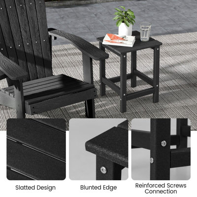 Costway Side Table Solid Indoor Outdoor Garden Patio HDPE Adirondack Square End Table - 6