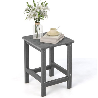 Costway Side Table Solid Indoor Outdoor Garden Patio HDPE Adirondack Square End Table