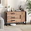 Costway Sideboard Buffet Cabinet 3 Drawers Credenza Storage Cabinet Kitchen Console Table