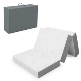 Costway Single 10 cm Folding Gel-Infused Tri-fold Mattress Topper Cool Gel Memory Foam