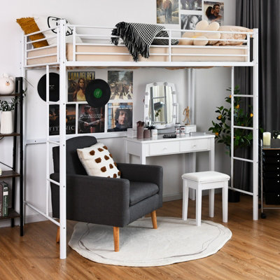 Loft bed with clearance chair