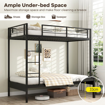 COSTWAY Single Over Futon Bunk Bed Convertible Couch and Bed w/ Ladder ...