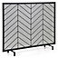 Costway Single Panel Fireplace Screen Solid Wrought Iron Mesh Fire Spark Guard Protect