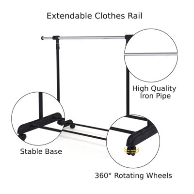 Costway Single Rail Cloth Rack Laundry Airer - 4