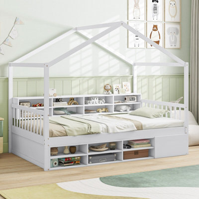 Kids platform bed with storage discount
