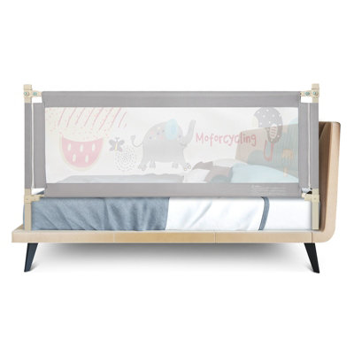 Costway Single Toddler Bed Guard Height Adjustable Baby Bed Rail w/ Safety Lock 175cm