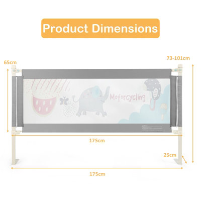 Bed Guad Ail Fo Toddles - 1 Minute Quick Assembly & 78.74