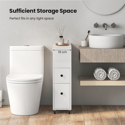 Aazon.co: 4-Tier Sli Bathroo Storage Cabinet With Drawers, Ovable