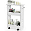 Costway Slim Bathroom Storage Cabinet Rolling Storage Organizer Cart w/ 2-Tier Shelves