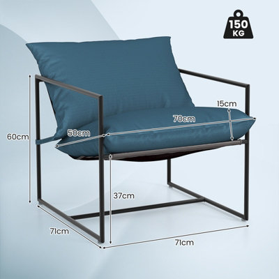 Costway Sling Accent Chairs Set of 2 Outdoor Modern Metal Framed Armchairs - 3