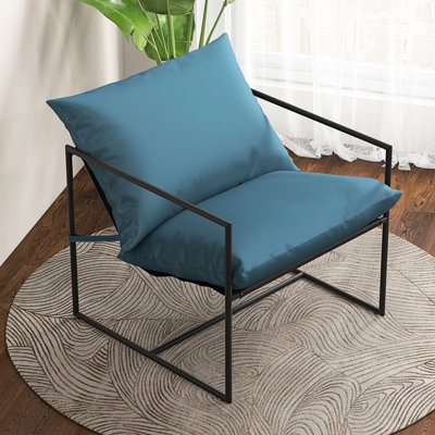 Costway Sling Accent Chairs Set of 2 Outdoor Modern Metal Framed Armchairs - 4