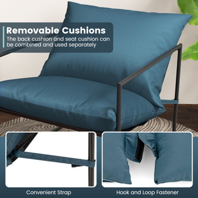 Costway Sling Accent Chairs Set of 2 Outdoor Modern Metal Framed Armchairs - 5