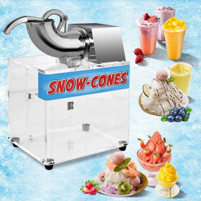 Costway Snow Cone Maker Electric Shaved Ice Machine w/ Dual Blades ...