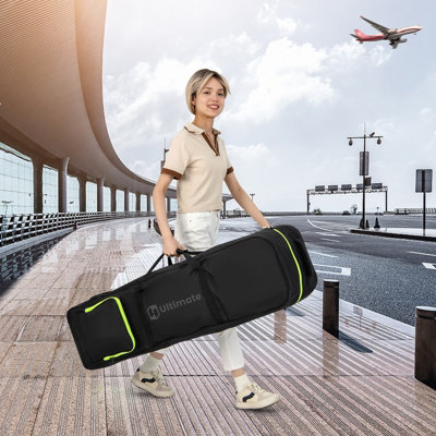 Costway Soft-Sided Waterproof Golf Travel Bag Foldable Golf Club Cover w/ Wheels - 3