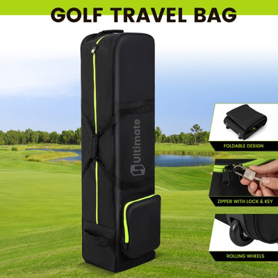 Costway Soft-Sided Waterproof Golf Travel Bag Foldable Golf Club Cover w/ Wheels - 8