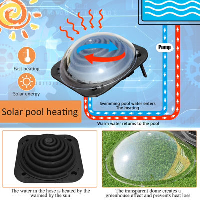 Costway Solar Pool Heater Pool Heating with Hose Solar Collector w/ Stands & Swivel Connection
