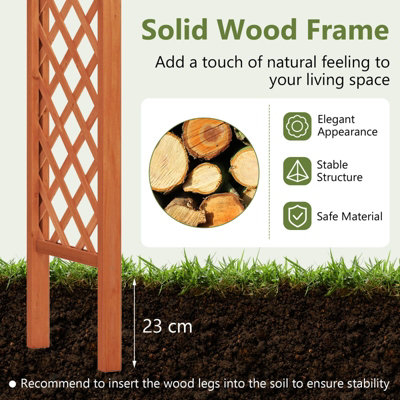 Costway Solid Wood Garden Arbor Outdoor Trellis Arch for Climbing ...
